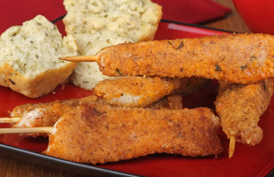  Golden Breaded Chicken Skewers